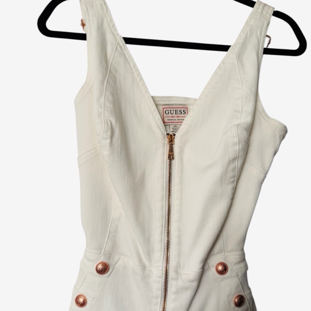 Guess White Zipper Jumpsuit - Picture 7 of 7